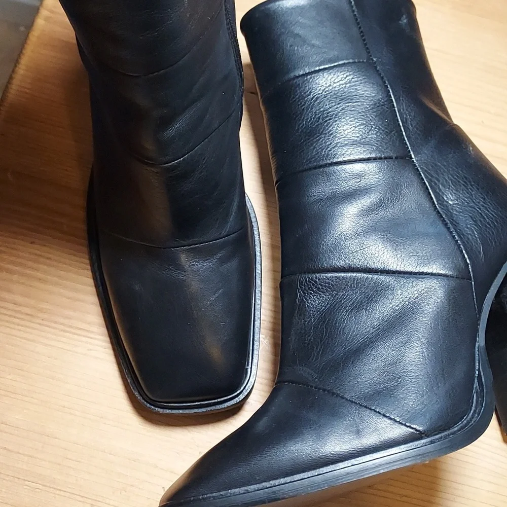 Topshop Black Leather Booties Ankle Boots Size 38 Size 7